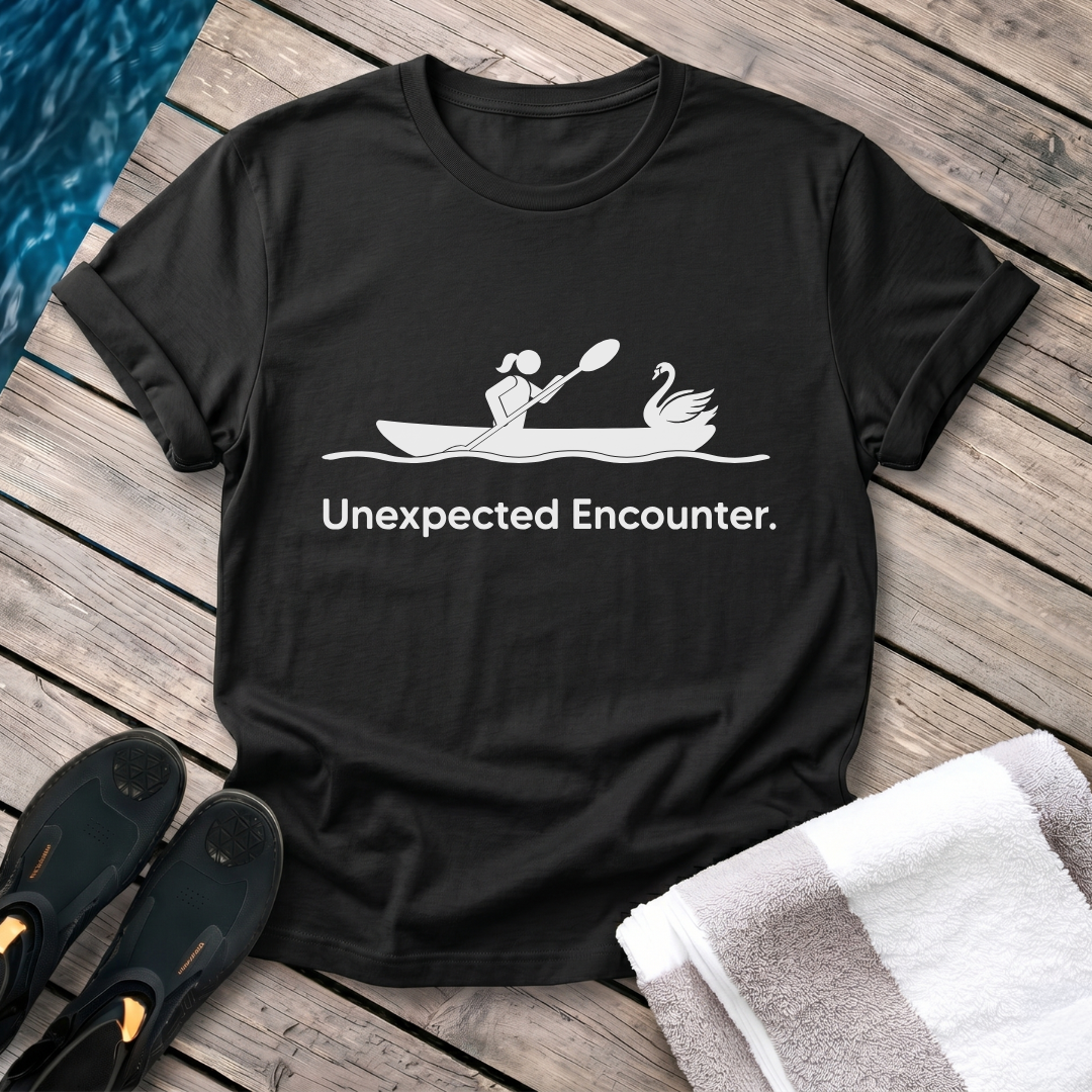 Unexpected Encounter Swan Female Kayaker