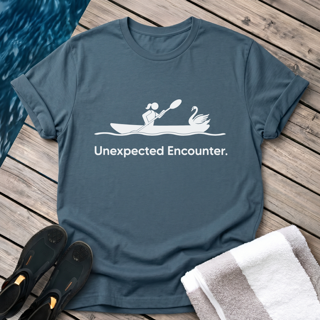 Unexpected Encounter Swan Female Kayaker