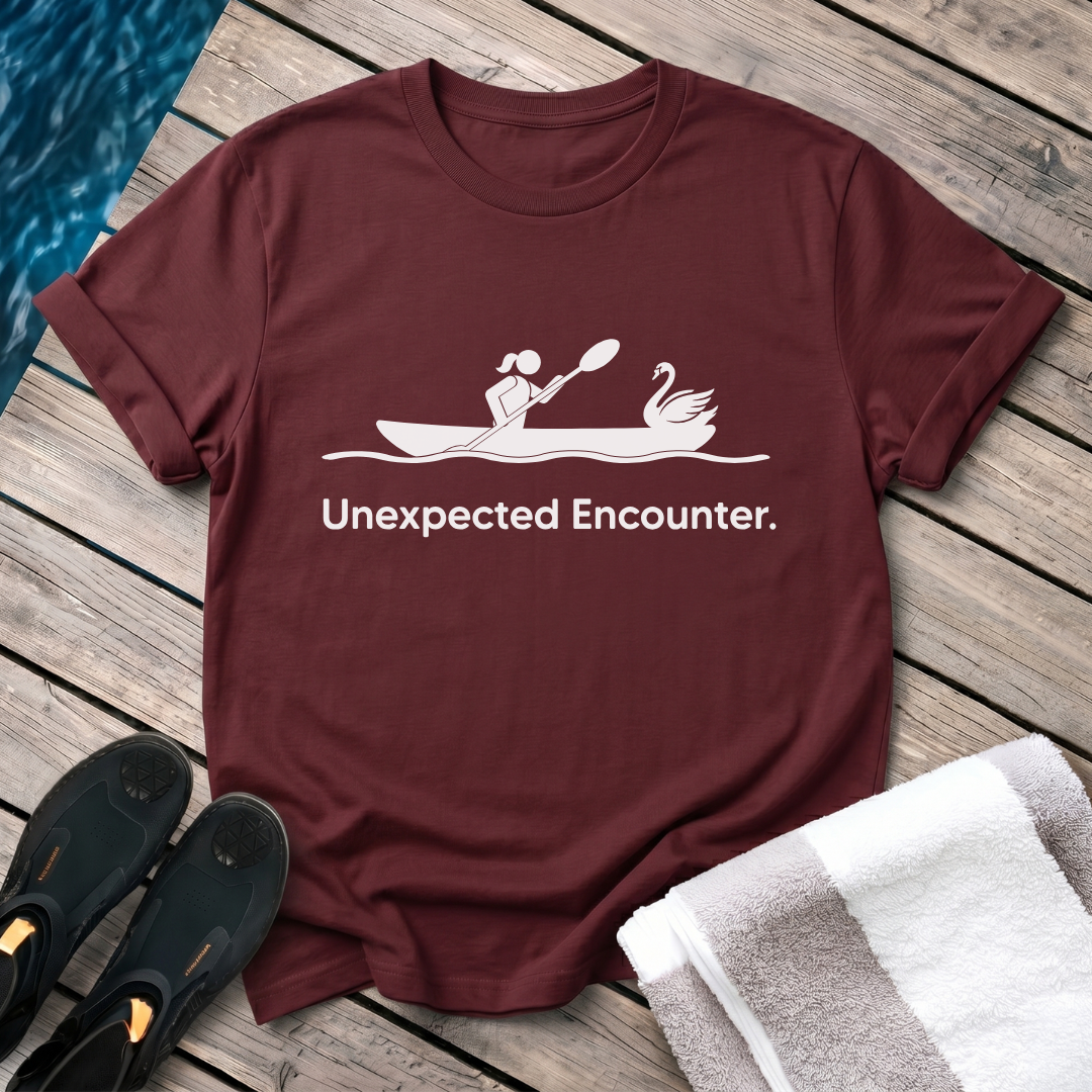 Unexpected Encounter Swan Female Kayaker
