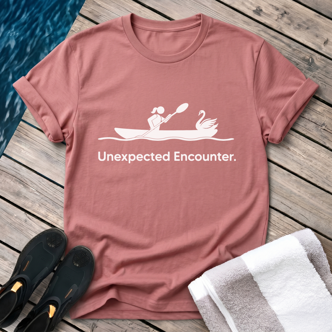 Unexpected Encounter Swan Female Kayaker