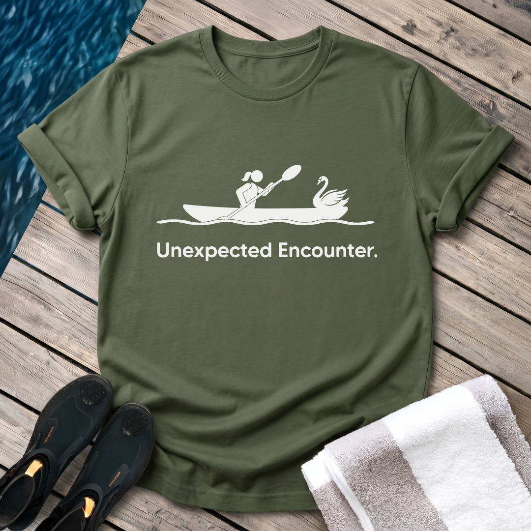 Unexpected Encounter Swan Female Kayaker