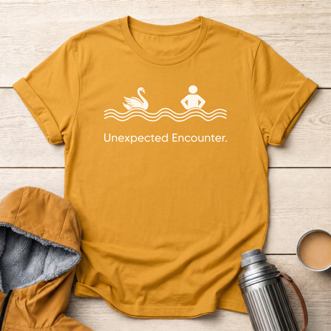 Unexpected Encounter Swimming Swan