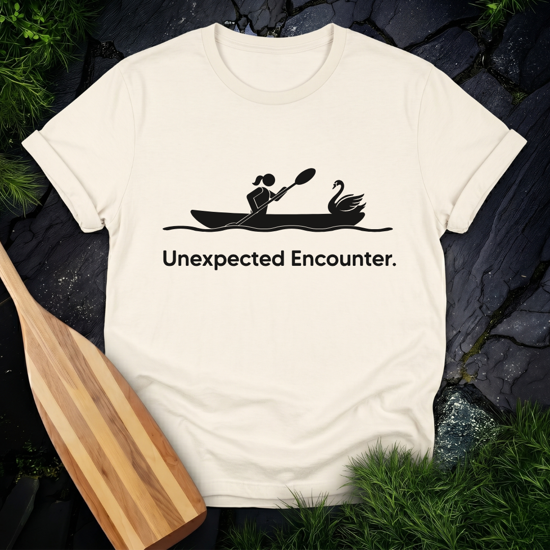 Unexpected Encounter Swan Female Kayaker