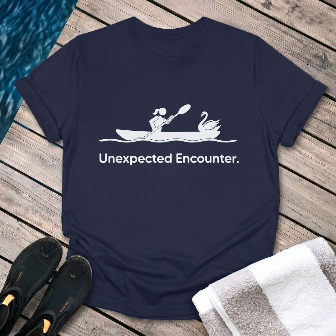 Unexpected Encounter Swan Female Kayaker