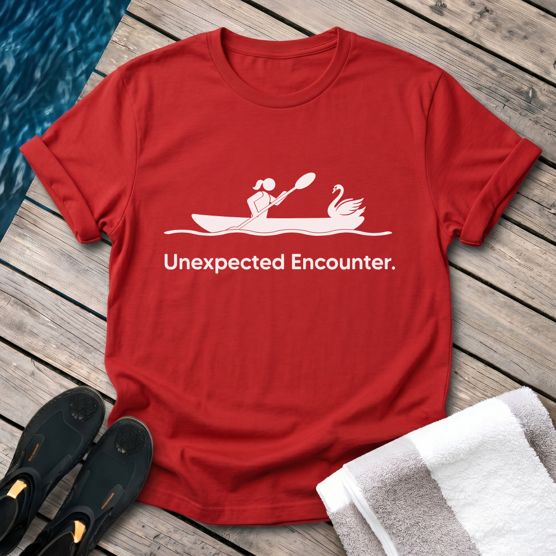 Unexpected Encounter Swan Female Kayaker