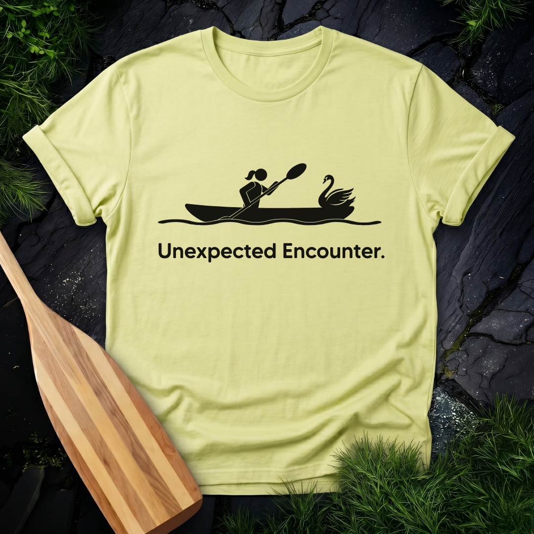 Unexpected Encounter Swan Female Kayaker