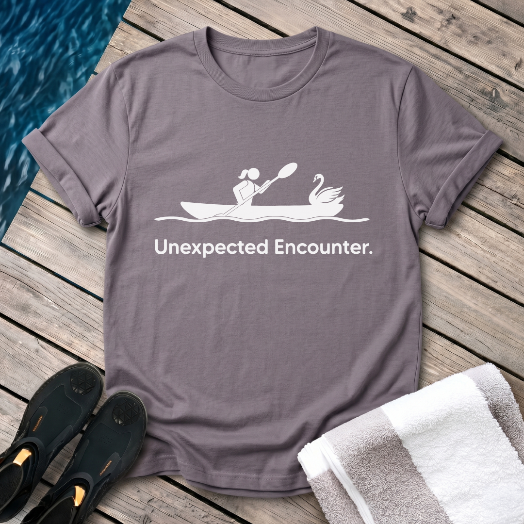 Unexpected Encounter Swan Female Kayaker