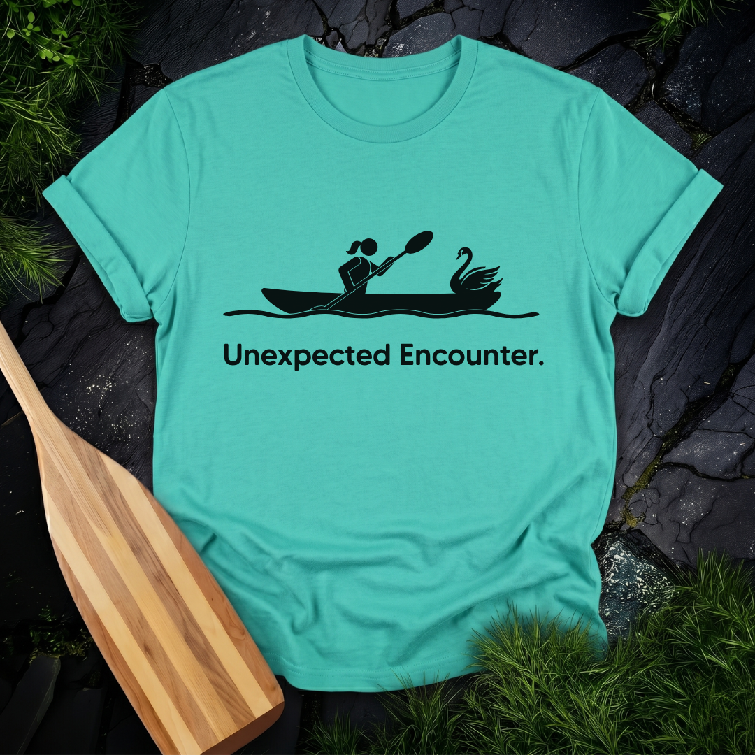 Unexpected Encounter Swan Female Kayaker