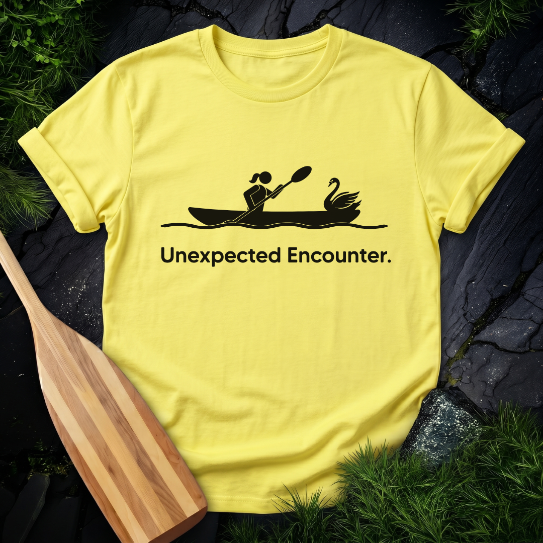 Unexpected Encounter Swan Female Kayaker